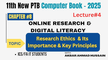 Research Ethics | Importance & Key Principles Explained | 11th Class Computer Chapter 8