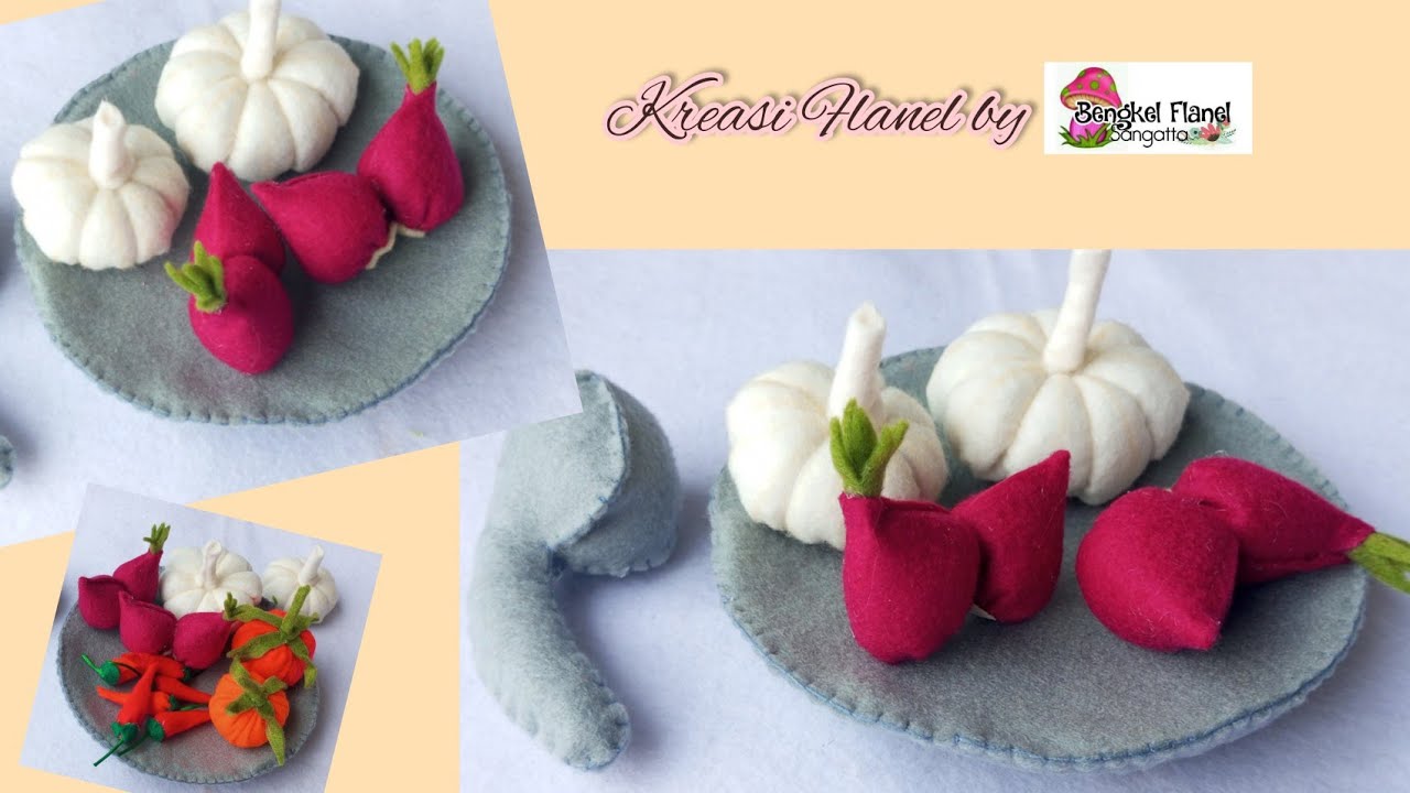Membuat Bawang Merah & Bawang Putih Dari Kain Flanel || How To Make onion and Garlic with felt