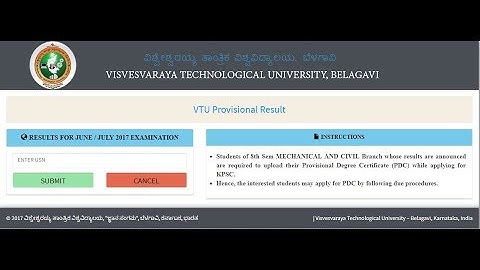 Check VTU Results June-July 2017 Here