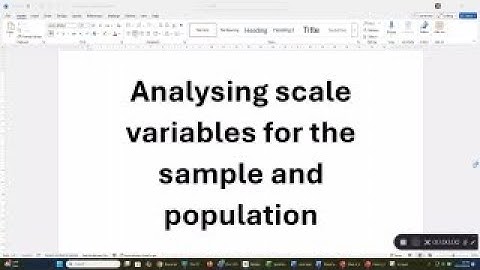 Analyzing scale variables for the sample and population (confidence intervals)
