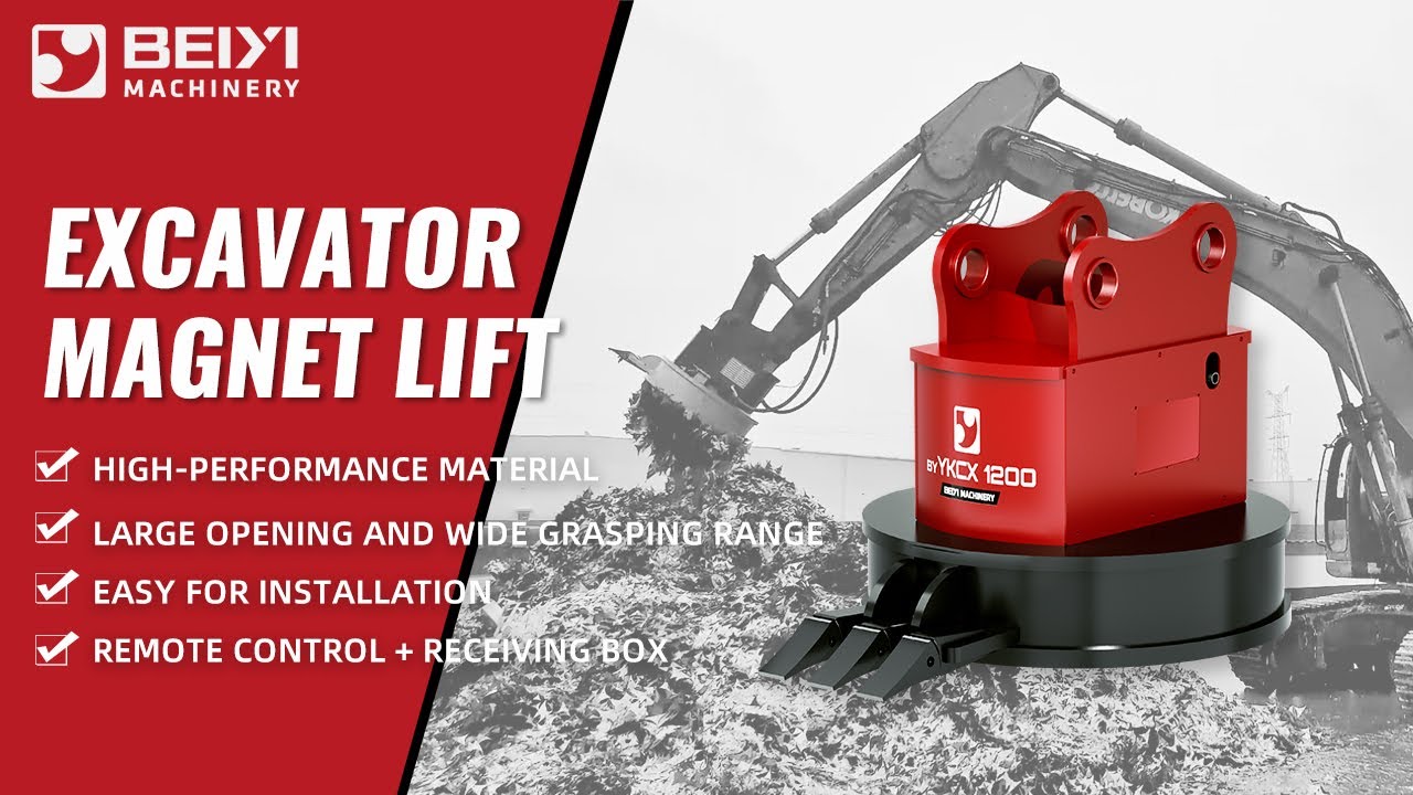 Hydraulic Magnet Attachment for Excavators | BeiYi Machinery Recycling Tool