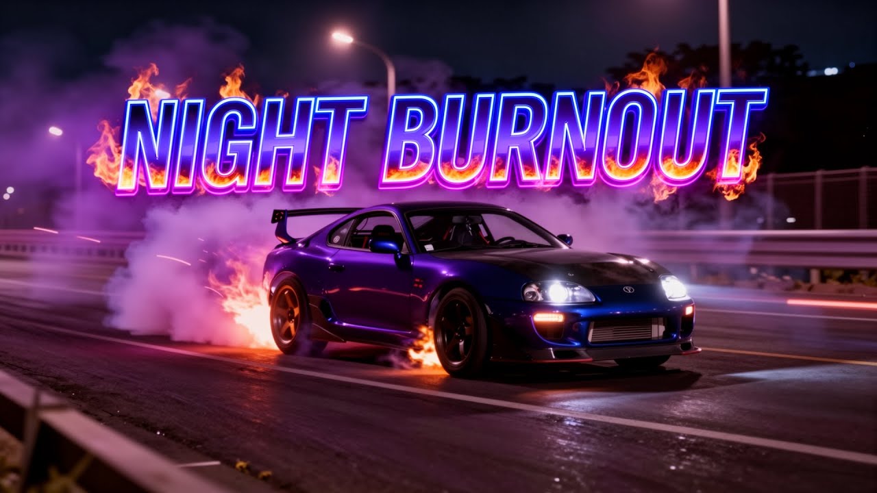 Night Burnout — Extreme Drift Phonk 2025 | Supra Fire Drift x Purple Smoke x Heavy Bass