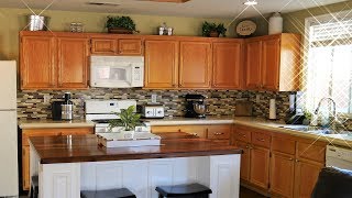 I built a custom island in our kitchen and then designed and handcrafted our walnut countertop dining table. The only product I used 