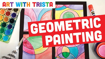 Geometric Shape Painting Inspired by Sonia Delaunay Art Tutorial - Art With Trista