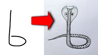 Easy Snake Drawing, How to Draw a Snake | Snake Drawing| How to Draw a Cobra Snake #dk9arts