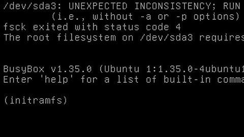fsck exited with status code 4 initramfs ubuntu 23.04