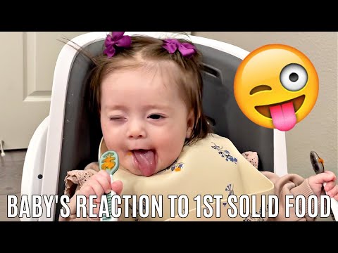 WE'RE BACK! OUR BABY TRIES SOLID FOODS FOR THE FIRST TIME!