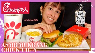 ASMR Eating Chick Fil A sandwich mac n cheese (Real eating sound) Mukbang Eating Show & Mouth Sounds