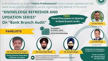 Bank Branch Audit: Panel Discussion on Queries in Bank Audit