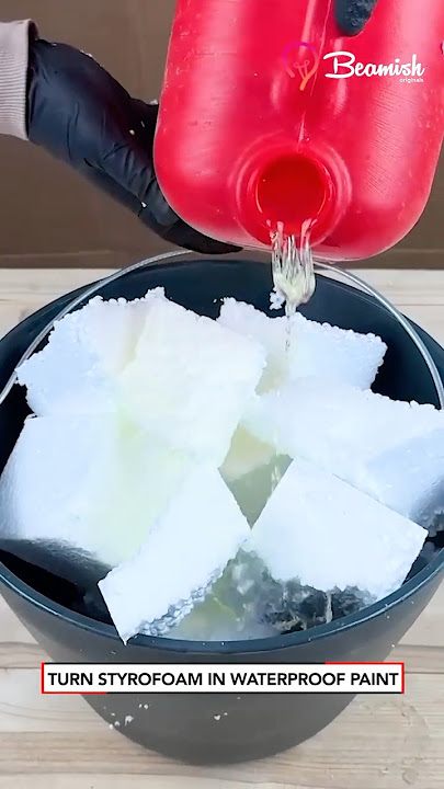 Turn styrofoam in waterproof paint #styrofoam #waterproof #paint #hacks