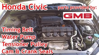 Timing Belt, Water Pump, Pulley & Seals Replacement - Honda Civic (2002-2005)-GMB Belt Kit