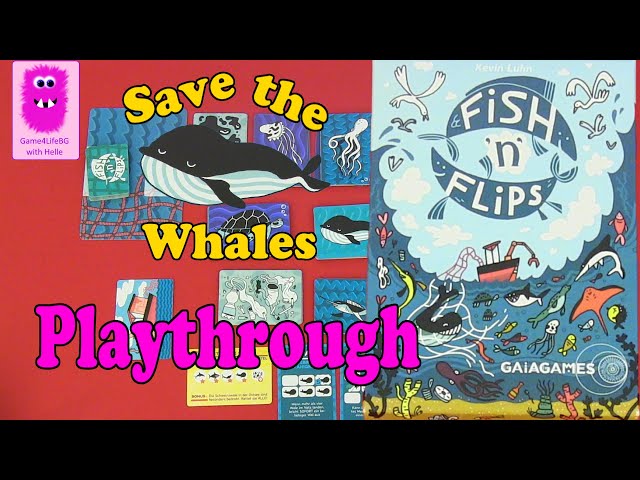 Save the Whales in Fish 'n' Flips, Solo Playthrough #fishnflips #Boardgame  #familygame #gaiagames 