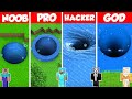 ROUND WATER TUNNEL BASE BUILD CHALLENGE - Minecraft Battle: NOOB vs PRO vs HACKER vs GOD / Animation