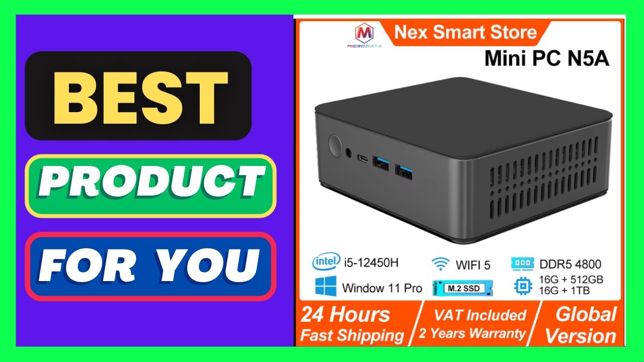 2025 MicroData Mini PC N5A 512G 1TB, Intel i5-12450H 8-cores