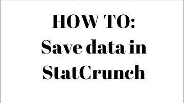 How to save data in StatCrunch