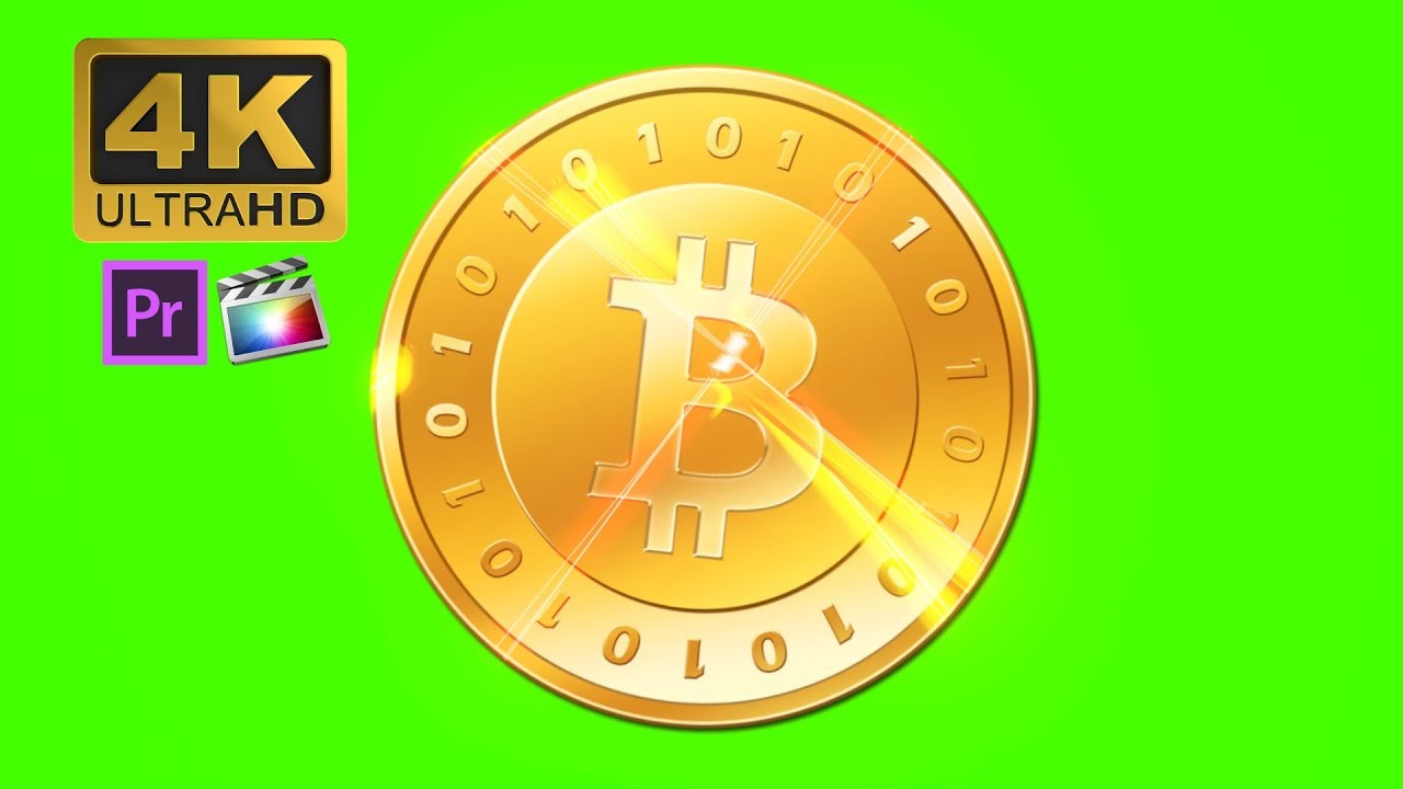 Bitcoin Cryptocurrency Modern Concept Green Screen Effects Animation
