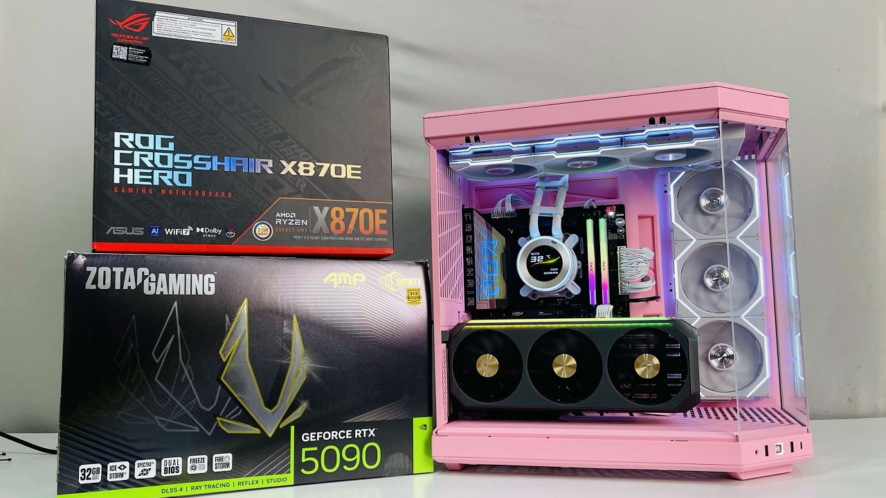 HYTE Y70 PINK | Ryzen 9 9950X + RTX 5090 | POV PC Build | ASMR (No Talking, No Music)