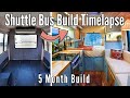 Amazing full shuttle bus build timelapse start to finish ford e350 diy camper conversion vanlife