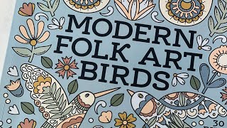 Flip through- Modern Folk Art Birds Coloring Book - by Jen Racine screenshot 1