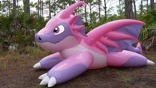 Dashy the Bright Pink Dragon Inflatable Ride-On from Shosu Amsterdam