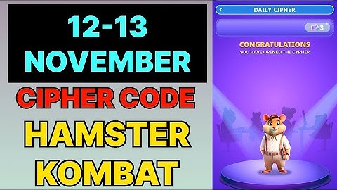 Hamster Kombat Dev Game Daily Cipher 12 & 13 November | Hamster Kombat Daily Cipher Code 12 November