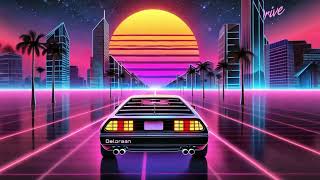 Delorean Sunset Drive — 1 Hour Synthwave Retrowave Loop (4K Endless Highway) | Chill Vibe Background