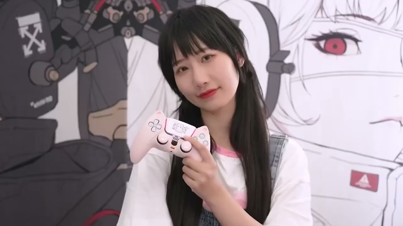 GeekShare PS5 Controller Case Set Silicone Cute Cat Thumb Grip Caps +