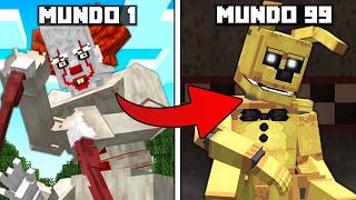 ¡EXPLORÉ 100 MUNDOS De TERROR en Minecraft!