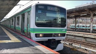 常磐線E231系　上野駅　11番線　発車ベル付き