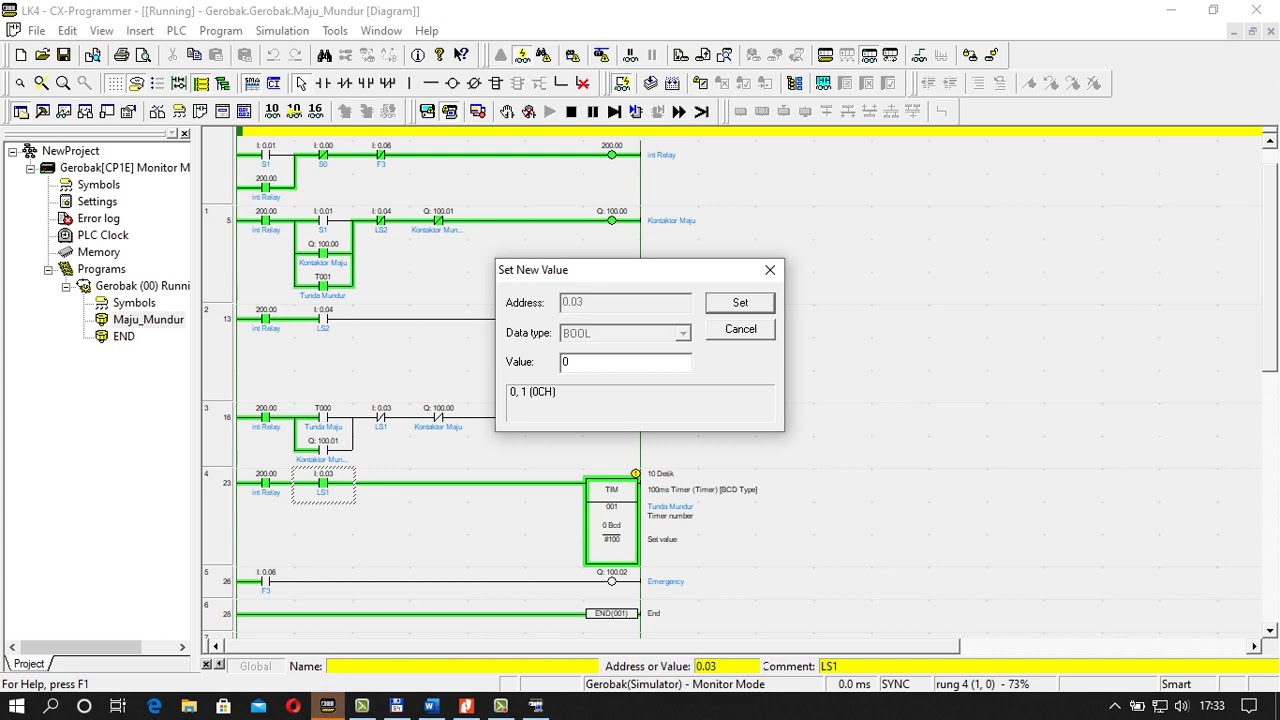 LK4 Forward - Reverse mengunakan CX Programmer - YouTube