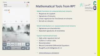 Terry Lyons, Rough path theory as a mathematical framework in the analysis of streamed data