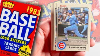 1983 Fleer RACK PACK Baseball Card Opening - SANDBERG RC HIT!!!