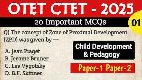 📚Child Development & Pedagogy | Top 20 MCQs for OTET CTET 2025 | Most Expected Questions