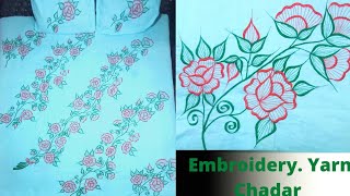 (embroidery yarn) bed sheet design /easy