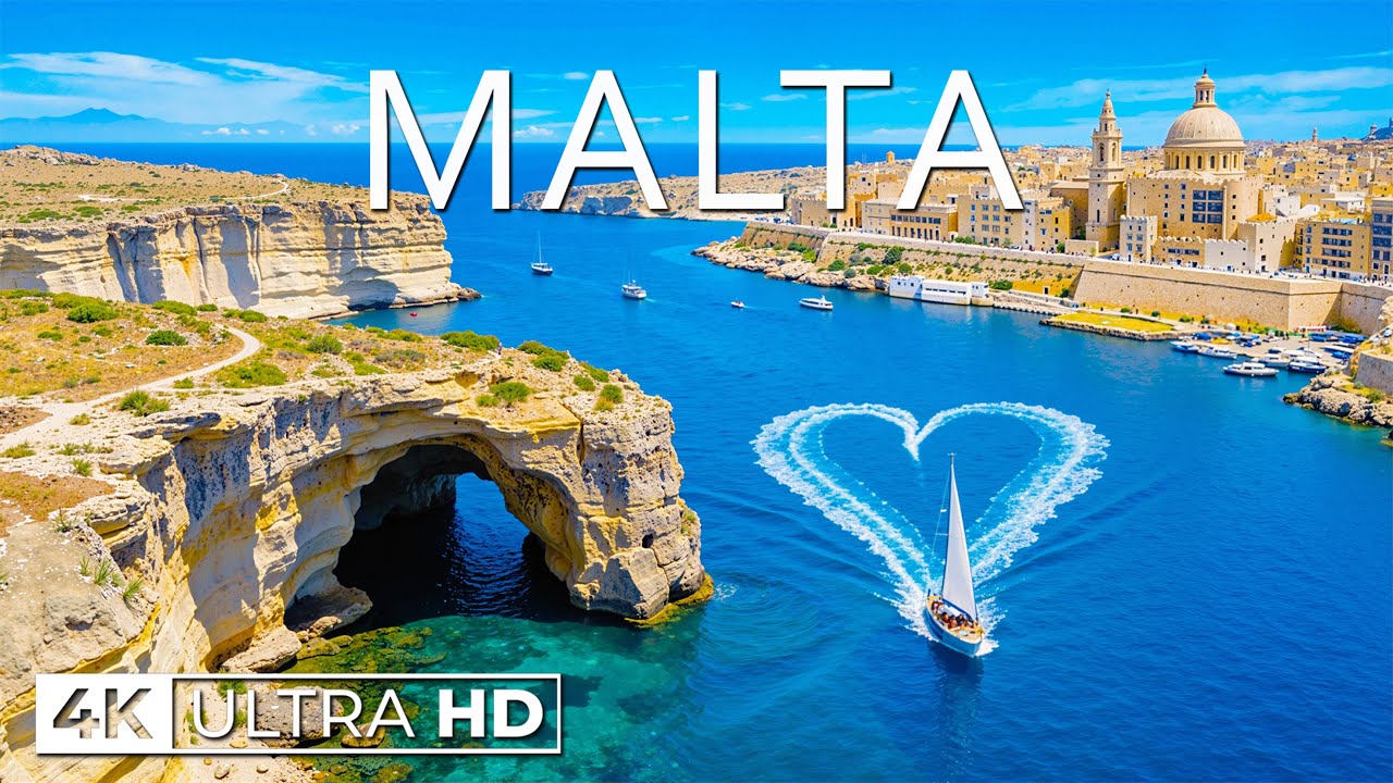[4K] Мальта 2026 🇲🇹 | Панорама Валлетты, Голубая лагуна и средиземноморское побережье