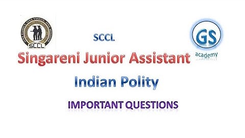 Singareni Junior Assistant Exam 2022|Indian polity-4|SCCLJuniorAssistant previous papers| SCCL