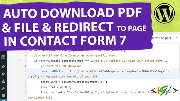 How to Download PDF File Auto & Redirect to Link/Page After Form Submit in Contact Form 7 WordPress
