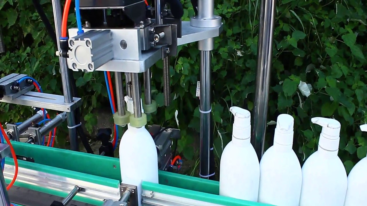 Pump Cap Feeding Capping Machine - YouTube