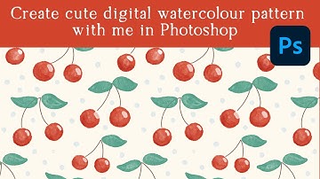 Create cute digital watercolor pattern with me in Photoshop using pattern preview tool - tutorial