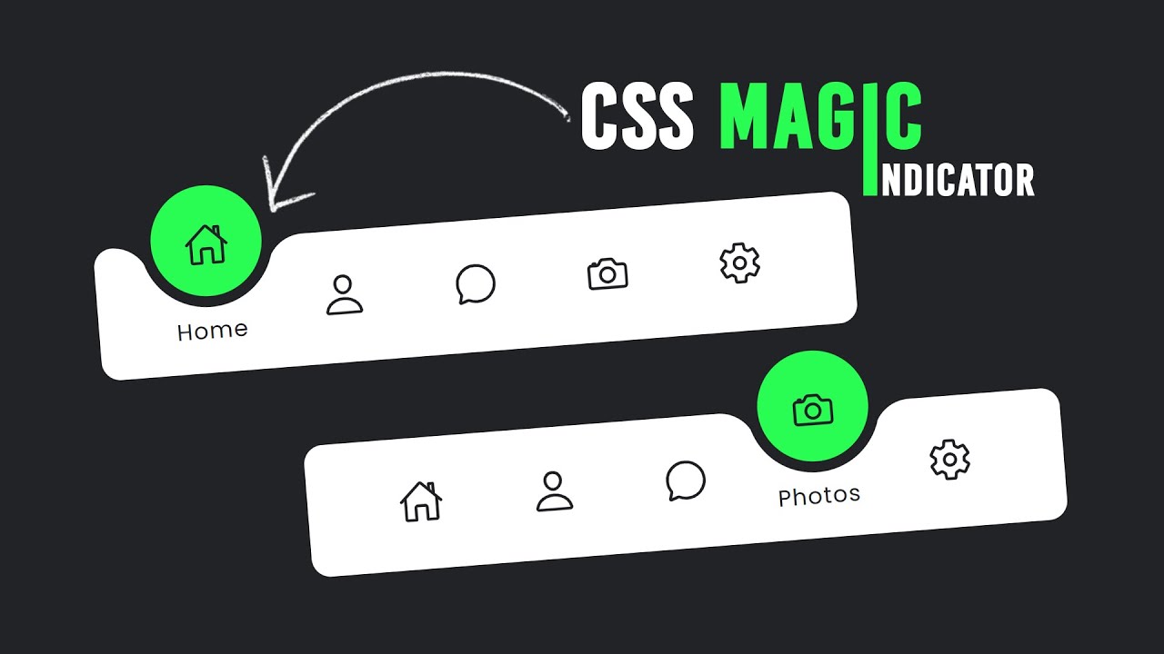 การเรียกใช้ css  Update New  Magic Navigation Menu Indicator using Html CSS \u0026 Javascript | Curve Outside Effects