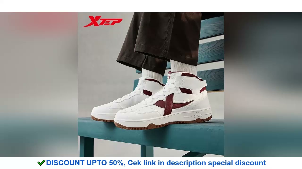 Xtep Skateboarding Shoe For Men 2024 Winter Street Shoes Rebound Soft Leisure Durability Support Tra