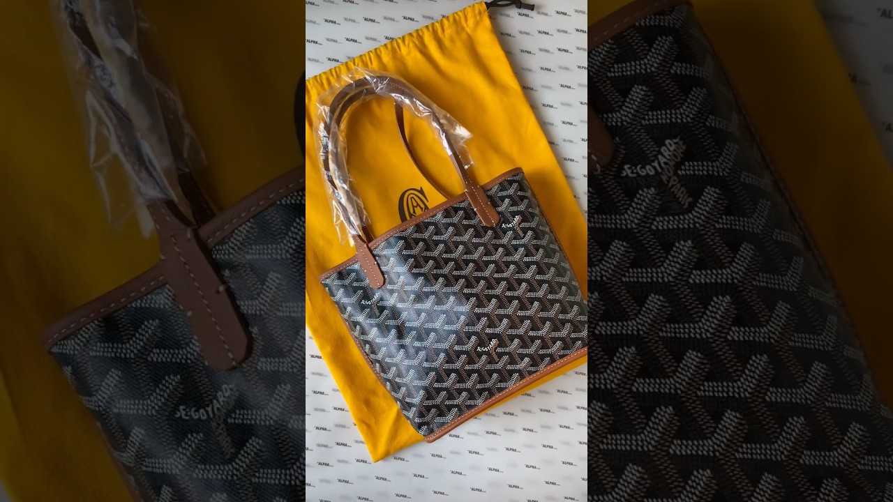 unboxing a goyard anjou mini bag 💙 love that its reversible and