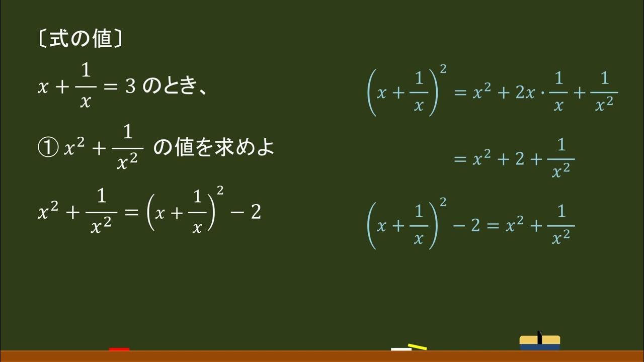 〔数Ⅰ・数と式〕式の値 ②（x＋1/x タイプ）－オンライン無料塾「ターンナップ」－