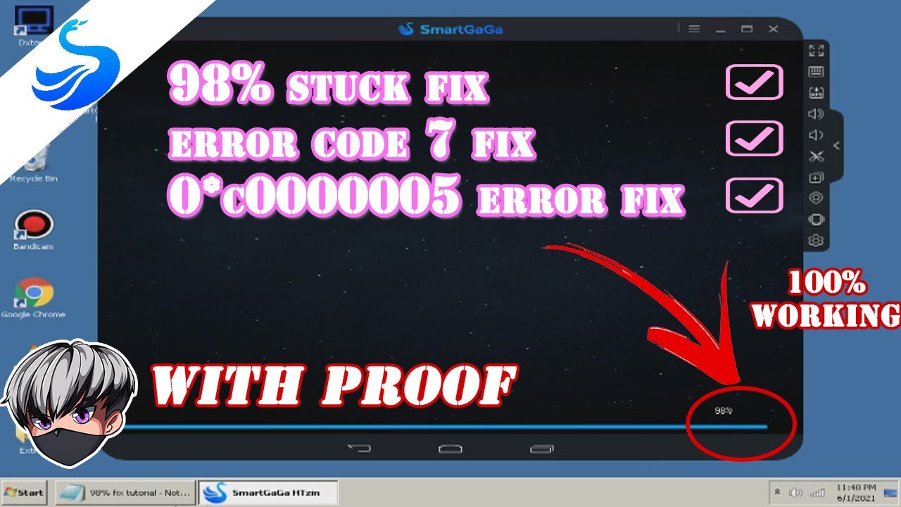 smartgaga 98% stuck fixed | smartgaga error code 7 fix |smartgaga 0*c0000005 error fixed |windows 7