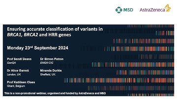 Ensuring accurate classification of variants in BRCA1, BRCA2 and HRR genes (2024) - webinar 3