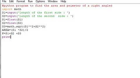 python program to find the area and perimeter of right angle triangle