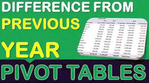 Show The Difference From Previous Years With Excel Pivot Tables