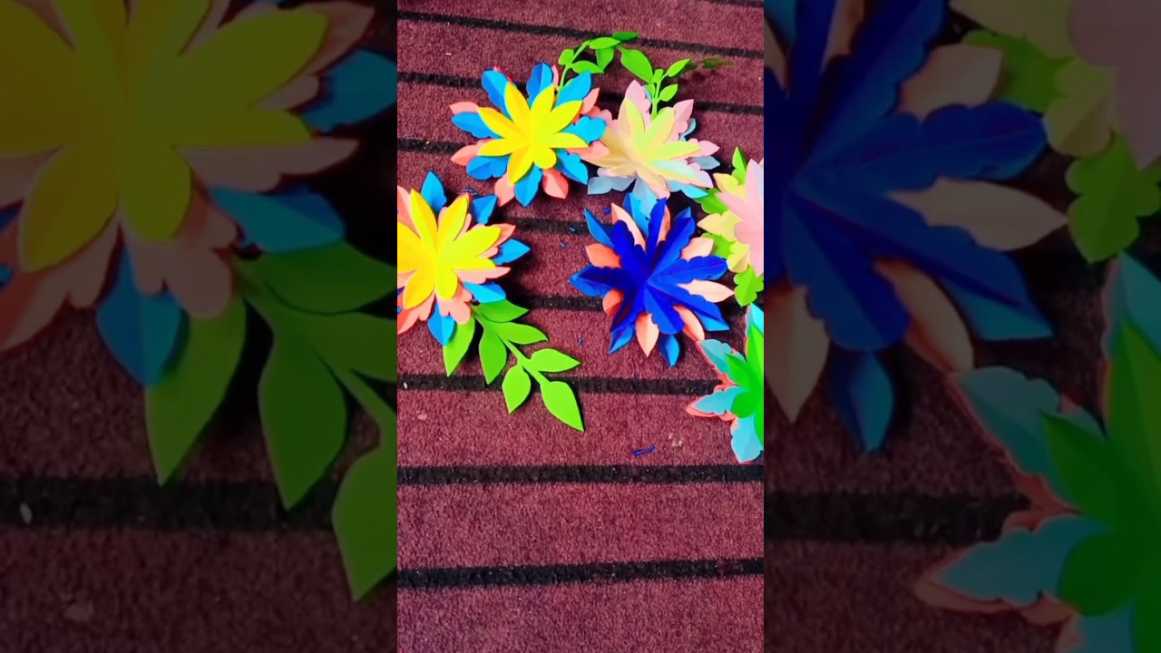 Paper Flowers Decorations easy and Simple DIY Final Look YouTube