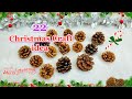 DIY 22 Christmas Decoration idea with pine cone |Best out of waste Christmas craft idea🎄159