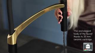 Rubineta kitchen faucet Ultima-50 (BK/GD)